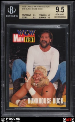 POP 1: Bunkhouse Buck RC BGS 9.5: 1995 CARDZ Main Event Rookie Gem Mint Gisto - Image 1 of 3