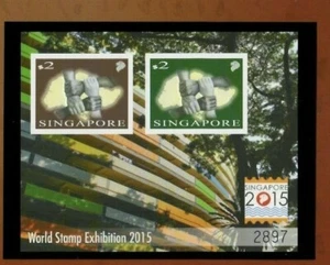 Singapur 2014 Welt Briefmarkenausstellung 2015 serialisiert ungezähnt M/S postfrisch  - Bild 1 von 4