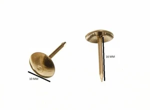 Upholstery Nail Furniture Stud Tack 9mm X 16mm EB Brass Plated Pack Of 50 - Picture 1 of 1
