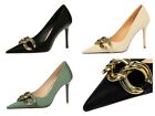 Ladies Bridal Shoes Synthetic Leather High Heel Evening Party Pumps AU Size S164