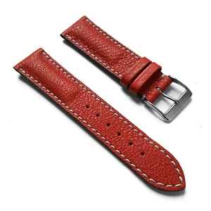 SHORT Shrunken French Calf Naturally Textured Leather Watch Band Strap - Padded - Picture 1 of 18