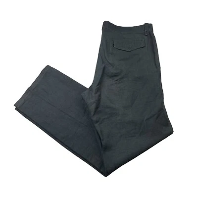 Pantalones chinos John Varvatos para hombre de lino/algodón frente plano gris a cuadros • 38x32 Foto 1 de 4