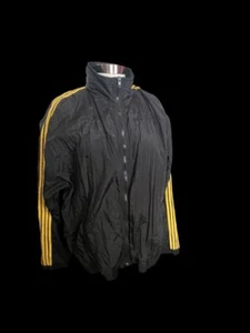 Unisex Retro Vintage Windbreaker Black and Yellow Jacket Size M - Picture 1 of 9