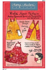 VIOLA APRON Reversible Adult Sewing Pattern by Mary Mulari ~ Options - Picture 1 of 2