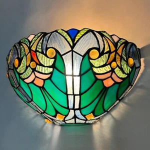Apliques de pared Tiffany de 12" de ancho vitral antiguo estilo vintage luz de pared - Imagen 1 de 5