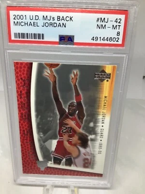 2001 Upper Deck MJ’s Back #MJ-42 Michael Jordan PSA 8 (only 6 in all grades) - Image 1 of 2
