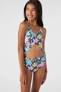 O'Neill Big Girls GIRL'S LAYLA FLORAL CINCHED ONE-PIECE Swim Set Size 10 NWT - Picture 1 of 5