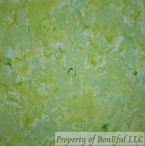 BonEFul FQ Cotton Quilt Lime Green Earth Ocean Water Tone Dot Bright Color Batik - Picture 1 of 14