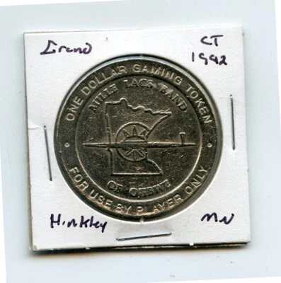 1.00 Token from the Grand Casino Hinckley Minnesota 1992 CT - Image 1 of 2