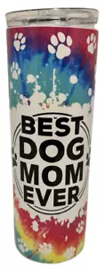 Best Dog Mom tie dye paw prints - stainless steel 20 oz. tumbler - Picture 1 of 6