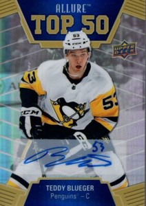2019-20 Upper Deck Allure Top 50 Autographs Blue #T5046 Teddy Blueger C Auto 