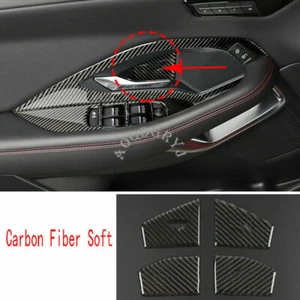 4P Soft Carbon Fiber Car Inner Door Bowl Cover Trim For Jaguar E-PACE 2018-2021 - Picture 1 of 3