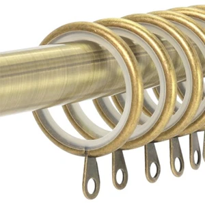 30 GROSSE BRONZE GLATT NYLON INNEN Metall Gardinenringe Stange/Stange Kopf Band Schiene - Bild 1 von 14