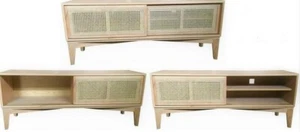 BAHAMAS TELEVISION ENTERTAINMENT UNIT ETU RATTAN/OAKWOOD COLOUR 140cms. - Picture 1 of 7
