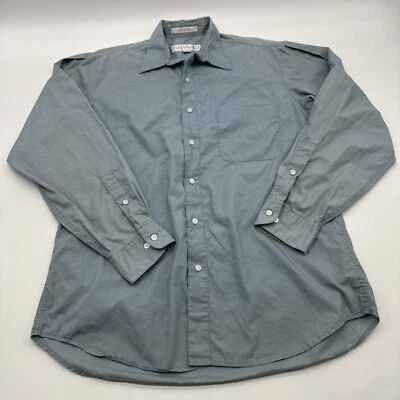 Perry Ellis Portfolio Button Up Long Sleeve Shirt Men 15.5 Blue Pocket..#21798 - Image 1 of 4