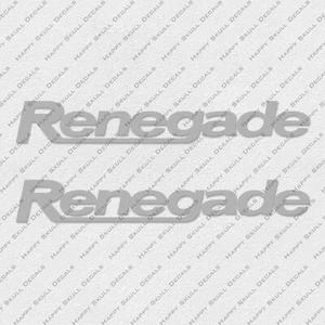RENEGADE BOAT LOGO SILVER DECALS STICKERS Set of 2 29" LONG - Picture 1 of 3