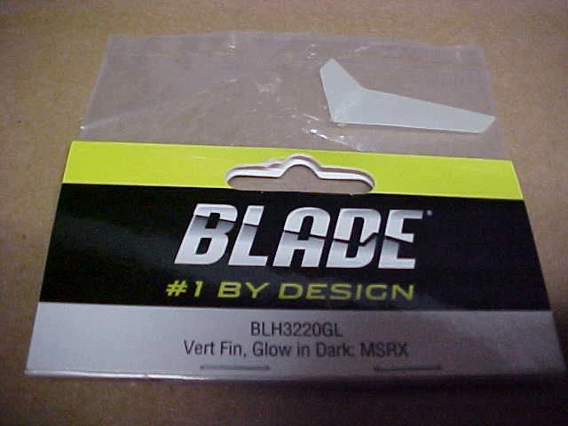 BLADE HELICOPTER PART - BLH3220GL = GLOW IN THE DARK VERTICAL FIN : MSR X(NEW) - Image 1 of 1