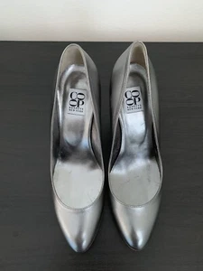 Co Op Barneys NY Womens Shoes Size 36 6 Silver Classic Pumps Leather Heels - Picture 1 of 5