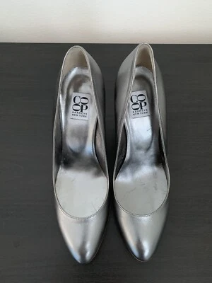 Co Op Barneys NY Womens Shoes Size 36 6 Silver Classic Pumps Leather Heels - Imagem 1 de 4