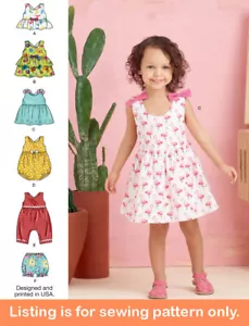 NÄHMUSTER Nähen Mädchen Kleidung Kleidung Kleid Strampler Overall Kleinkind einfach 9319 - Bild 1 von 3