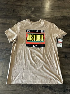 Camiseta Nike Just Do It de algodón tostado/caqui en caja DX2007-200 grande para hombre nueva con etiquetas - Imagen 1 de 4