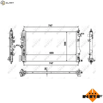 RADIATOR ENGINE COOLING 53774 FOR LE9 2.4L A20NHT/20NFT 2.0L 4cyl 2.8L 6cyl - Image 1 of 4