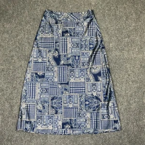 J. McLaughlin Skirt Womens Size 6 Blue Silky Maxi Aline Date Party Business - Picture 1 of 10