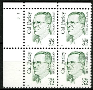 SC# 2934 - 1995-99 Great Americans - 32¢ Cal Farley - Mint NH Plate Block - Picture 1 of 1