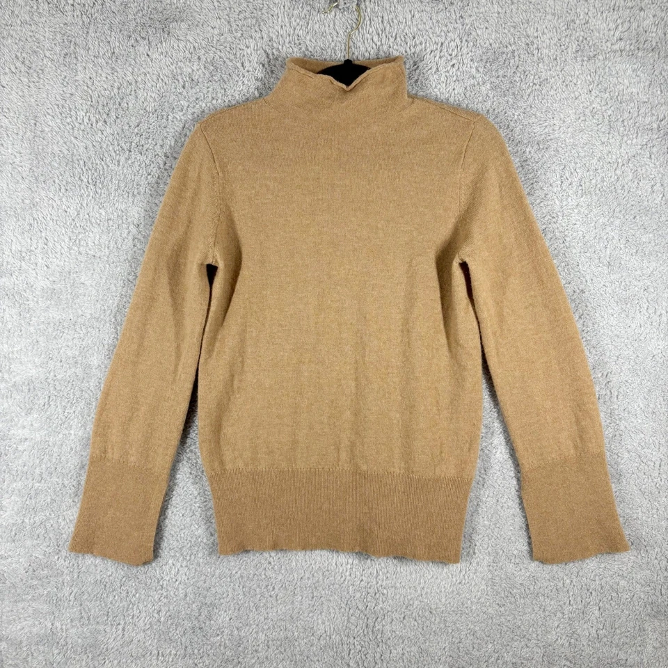 Suéter Blanco + Warren Cuello Simulado Puño Dividido Lana Mezcla Cachemira Talla L Tostado Camel Foto 1 de 4