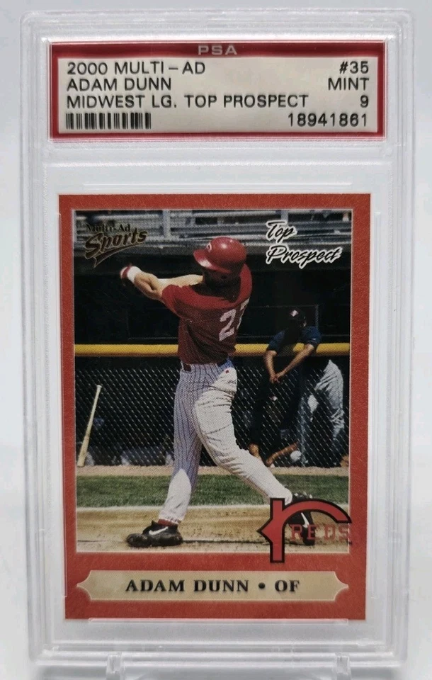 2000 Multi-Ad ADAM DUNN Midwest League Top Prospect PSA 9 Mint (18941861) #35 - Image 1 of 4