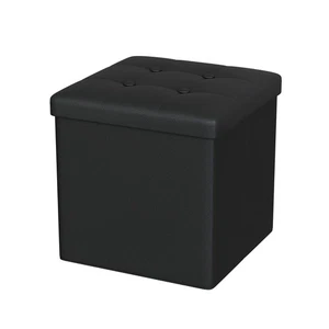 Faux Leather Folding Storage Ottoman Seat Stool Storage Boxes Footstool Bench - Picture 1 of 15