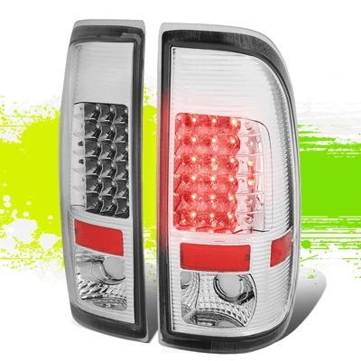 Par de luces traseras LED completas DRL para Ford F250 F350 F450 F550 SD 99-07 cromadas transparentes Foto 1 de 4