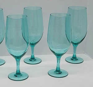 Luminarc Vintage Cristal D'Arques Durand France Türkis Wasserglas Kelch 8 - Bild 1 von 5