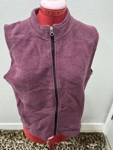IBEX Womens Merino Wool Fleece Vest Purple Full Zip Embroidered Logo Size M - Picture 1 of 6