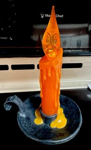 Hallmark Halloween Flickering Light Haunted Candle Ghost Face Tested And Works - Picture 1 of 5