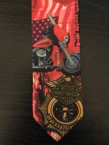 Ralph Marlin Harley Davidson Feuerwehr Collage Krawatte Rot Neu Motorräder - Bild 1 von 2
