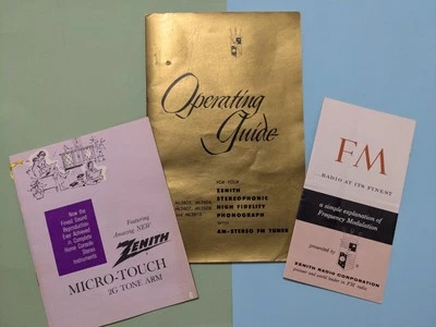 Vintage Zenith Stereophonic Phono & AM FM Tuner ML2605 ML2606 Etc User Manual - Image 1 of 4