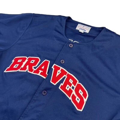 Винтажная бейсбольная футболка Atlanta Braves Greg Maddux No31 x стартовая нашивка темно-синяя • средняя - Изображение 1 из 4