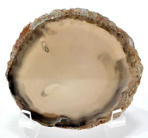 3.3" Round Blue Agate Slab Natural Mineral Slice Polished Crystal Stone - Brazil - Picture 1 of 5