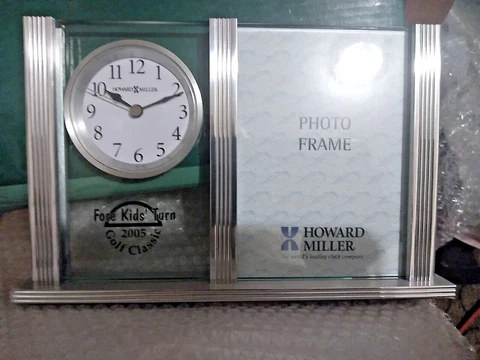 Howard Miller Clock Picture Frame Brushed Aluminum 645-599 Charlene Silver Cover