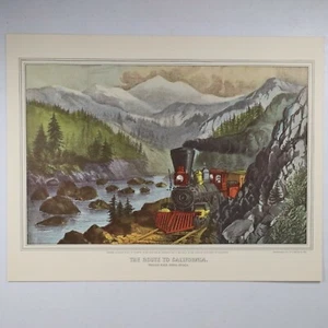 Reimpresión litográfica The Route to California Currier & Ives 11 3/4" x 13" - Imagen 1 de 4