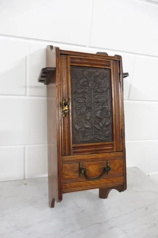 Antique wooden wall cabinet hanging cabinet vintage Cover