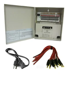 18 CH Power Supply CCTV Camera 18 Port 12V DC+Pigtail Auto Reset 10 AMP for CCTV - Picture 1 of 1