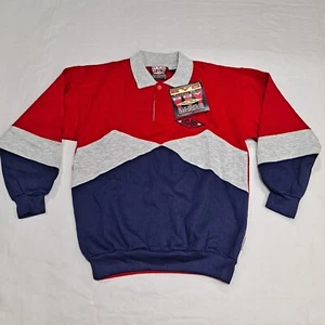 1980s Youth Vintage BYO Byo Boy American Classic Collared Sweatshirt Medium - Picture 1 of 19