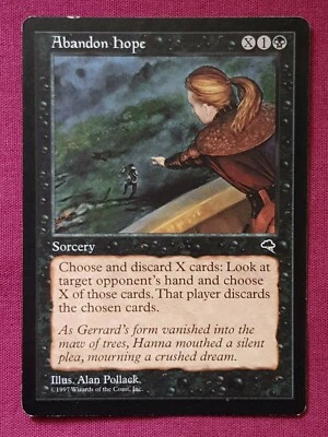 Magic The Gathering TEMPEST ABANDON HOPE black card MTG - Image 1 of 2