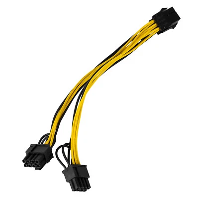 PCIe Power Splitter Cable 6pin to Dual 8pin for Video Graphics Card Adapter DC - Image 1 of 4