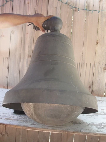 Vintage 1960's Mission Viejo Street Light/ Lamp Bell Shape Halophane Shade Cover