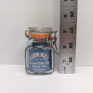 * Lot of 4 Kilner Square Clip Top Spice Jars 2.4 US FL OZ Clear Glass 3" Tall - Picture 1 of 6