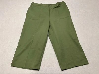 Alfred Dunner Coastal Breeze Size 16P Green Capri Pants Stretch Waist Elastic - Image 1 of 4