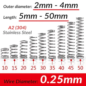 Wire Dia 0.25mm Compression Springs A2 Stainless Steel Small Pressure Spring - Picture 1 of 6